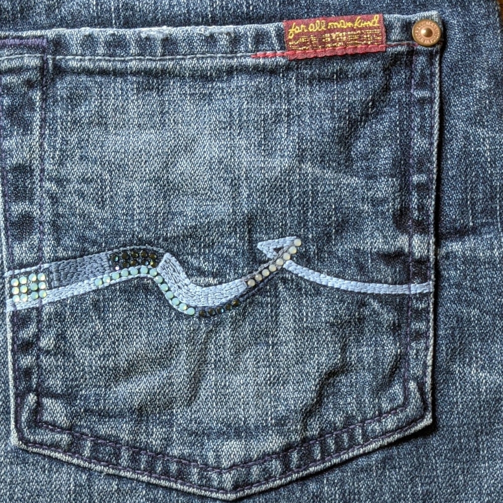 7 for All Mankind Denim Skirt sz 28 - Picture 7 of 12